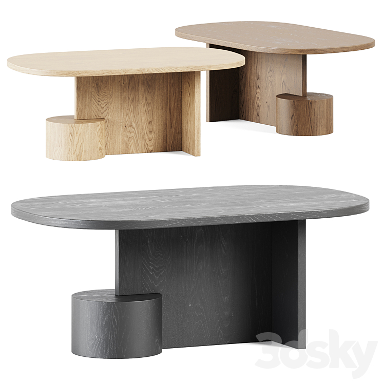 Ferm Living Insert Coffee Table \/ Wooden Table 3DS Max Model - thumbnail 1
