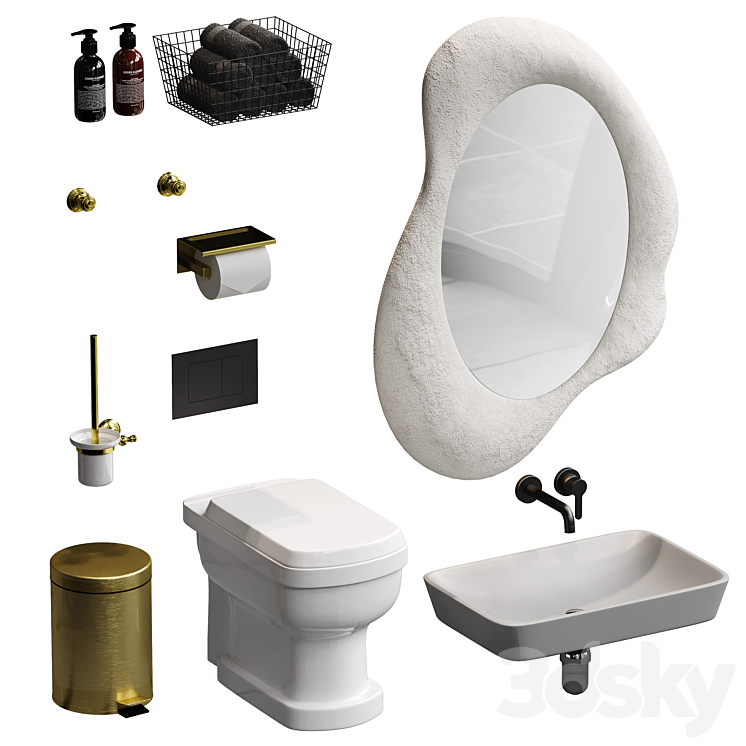 3DS MAX Bathroom accessories set 3DS Max