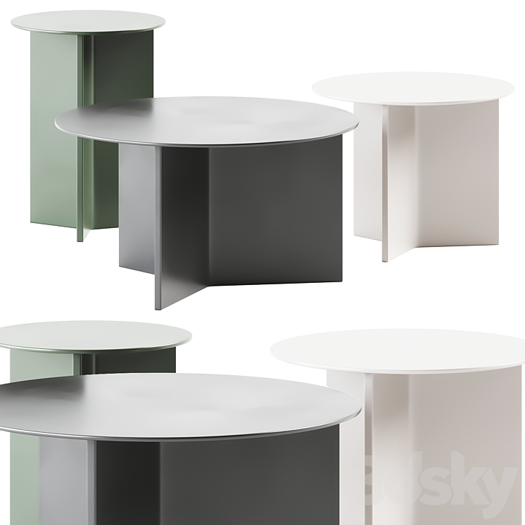 Hay Slit Coffee Tables set 3DS Max Model - thumbnail 1