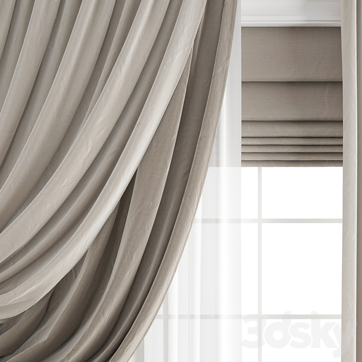 Curtain 444 3D Model Free