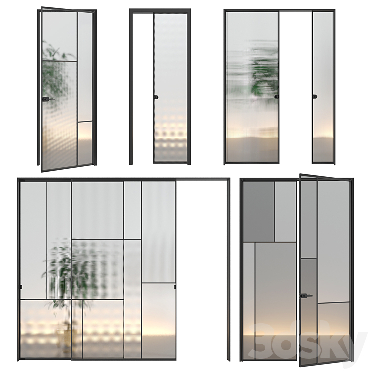 Glas Italia doors Set 01 3D Model Free