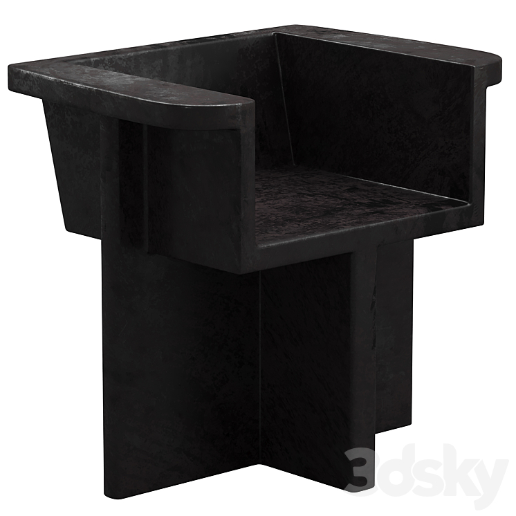 Dark Gray Brutus Dining Chair by 101 Copenhagen 3DS Max Model - thumbnail 1