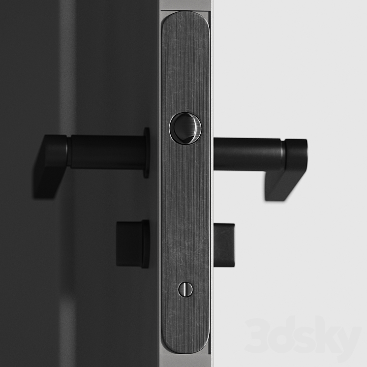 Concealed doors with details 003 3D Model Free