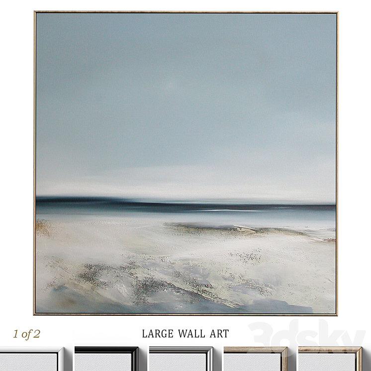 Large Living Room Abstract Neutral Wall Art C-411 3DS Max Model - thumbnail 1
