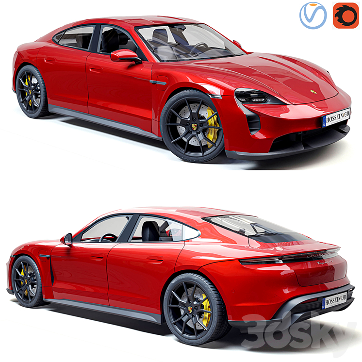 Porsche Taycan GTS 2022 3DS Max - thumbnail 1