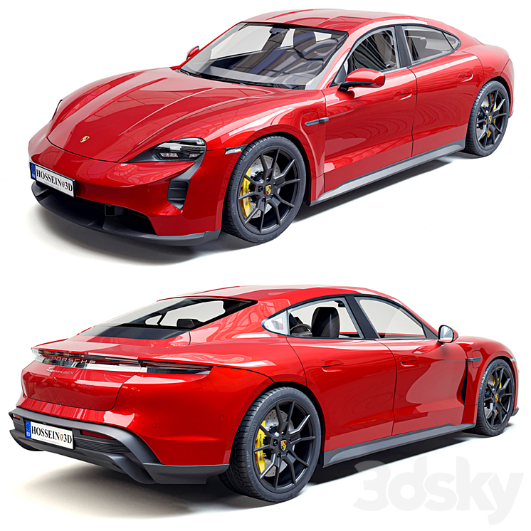 Porsche Taycan GTS 2022 3DS Max - thumbnail 2