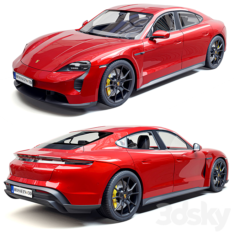 Porsche Taycan GTS 2022 3D Model Free