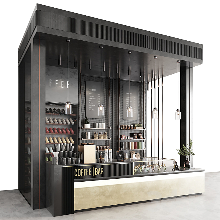 coffee bar 3D Model Free