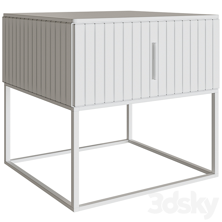 Bedside table Off White 3DS Max Model - thumbnail 2