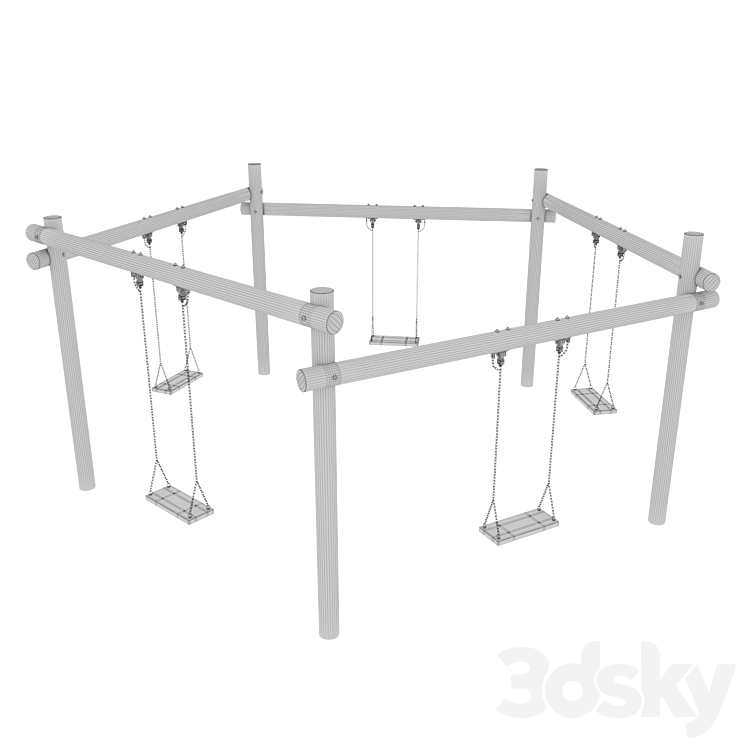 Circle Swing Type 3 Playground 3D model
