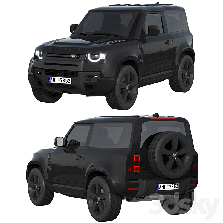 Land Rover Defender 90 V8 2022 3D Model