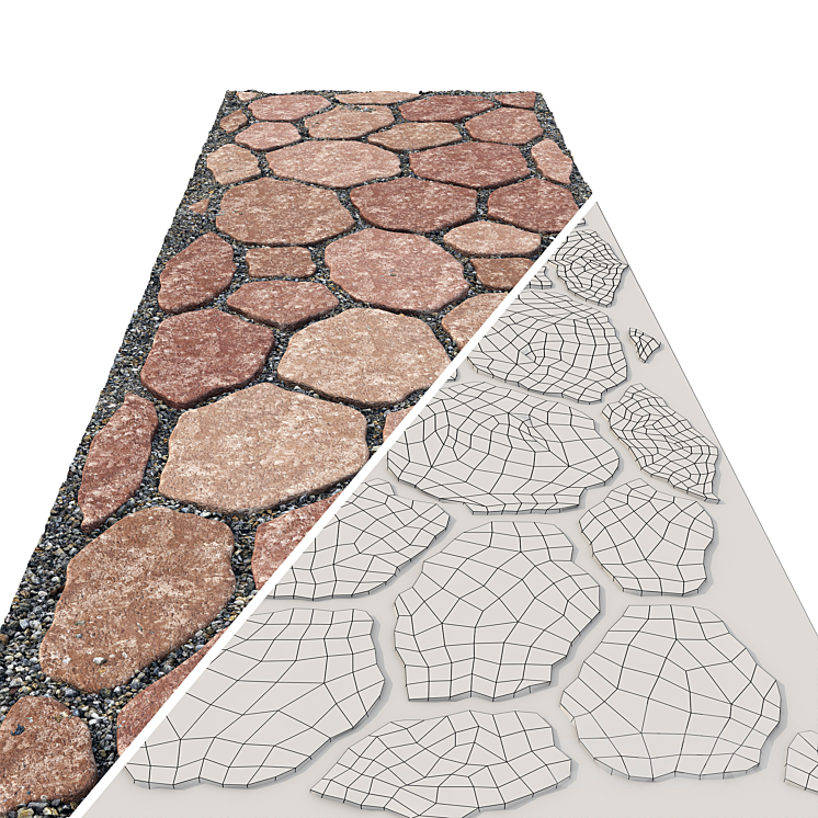 Road stone 3D Model Free
