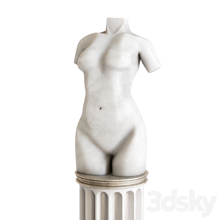 Female Torse Sculpture 3DS Max Model - thumbnail 1