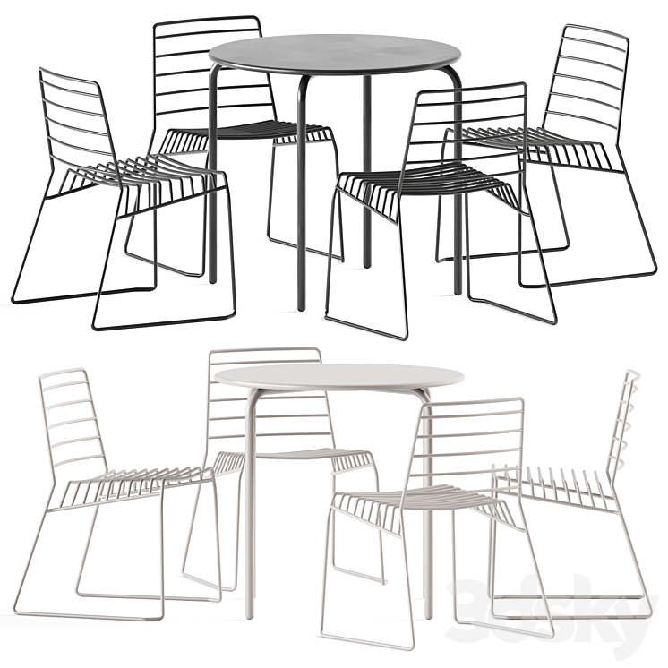 [3DSKY] Easy Table By Connubia And BLine Park Chair / Garden Furniture