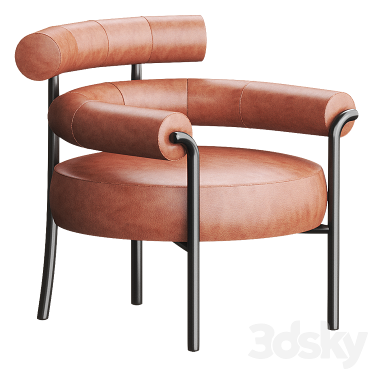 OLIO Leather armchair By DesignByThem 3DS Max Model - thumbnail 1