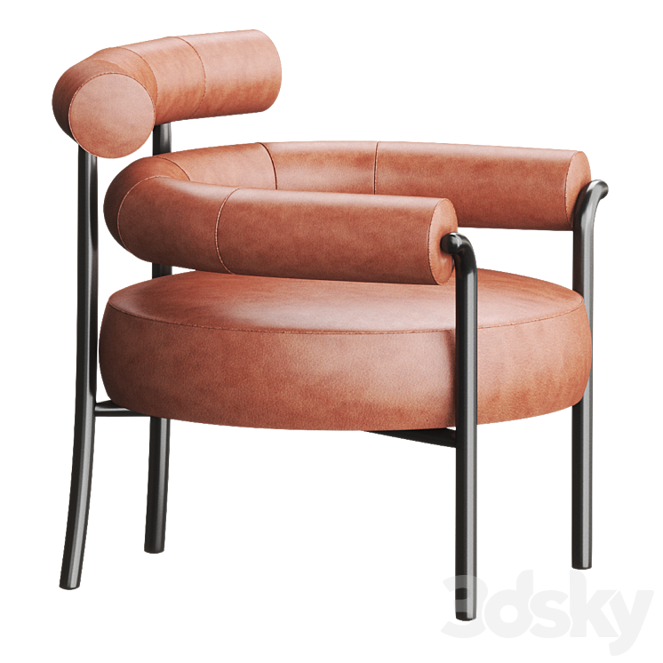 OLIO Leather armchair By DesignByThem 3DS Max Model - thumbnail 2