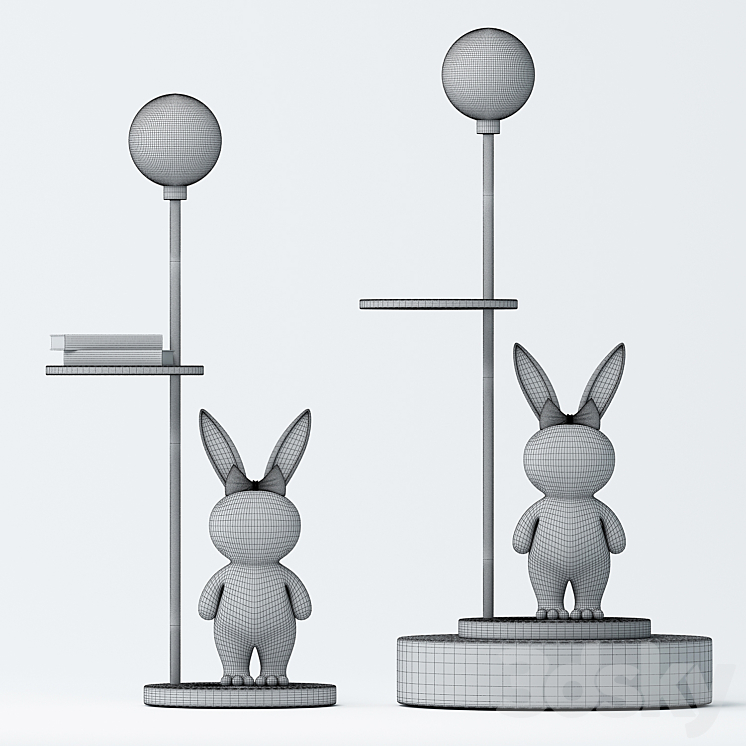 Rabbit Floor Lamp 3D Model Free
