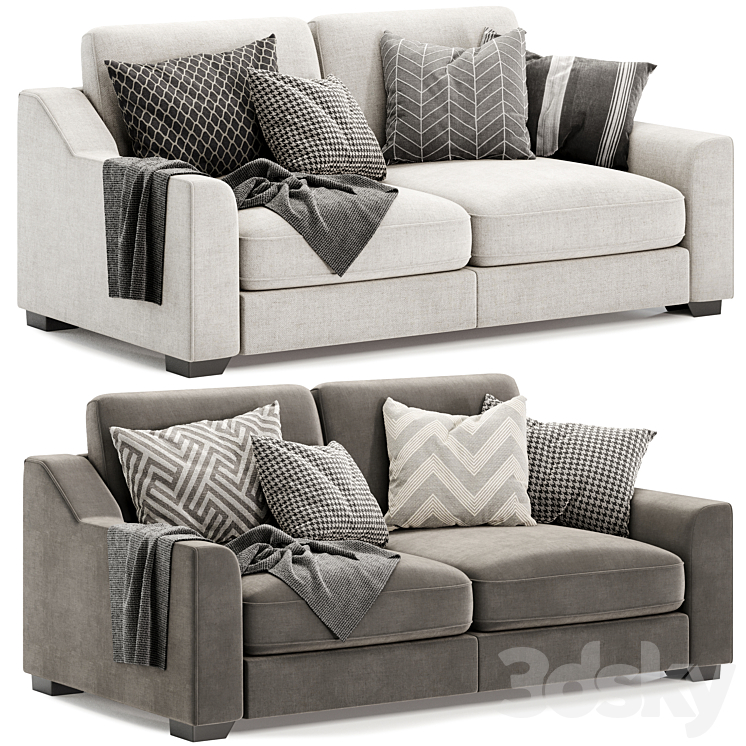 Isobel 3 Seater Fabric Sofa Sofa 3D model