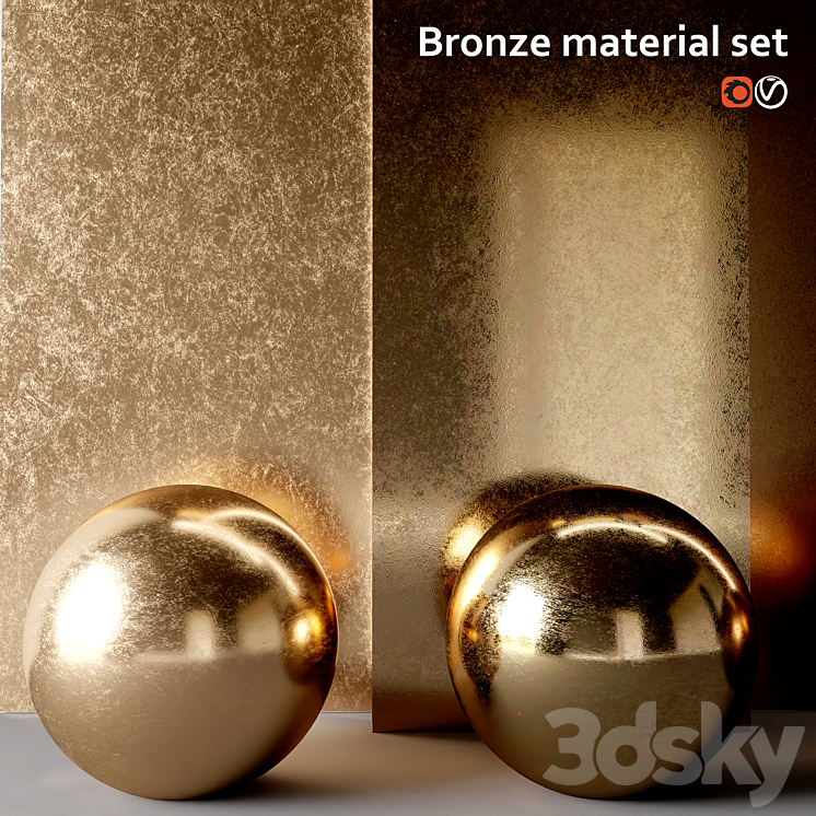Material set Bronze 3D Model Free