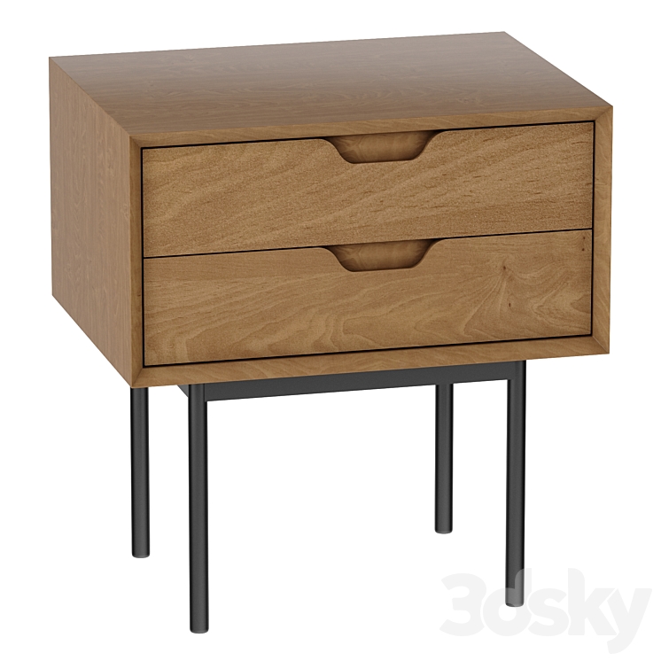 Bedside table with drawers Noyeto 3D Model Free