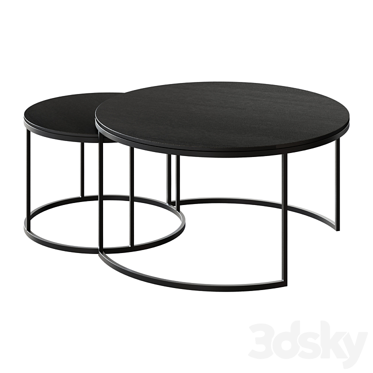 Coffee table Duke Round Metal Nesting Coffee Tables coffee table 3DS Max - thumbnail 1