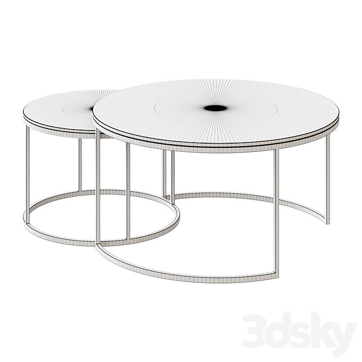 Coffee table Duke Round Metal Nesting Coffee Tables coffee table 3DS Max Model - thumbnail 2