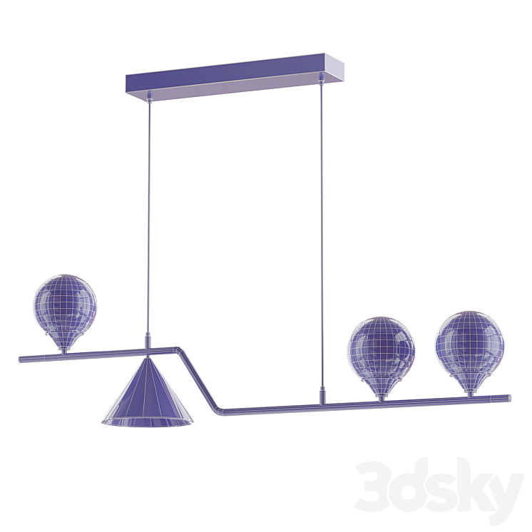 Nordic Style Black Chandelier 3D Model