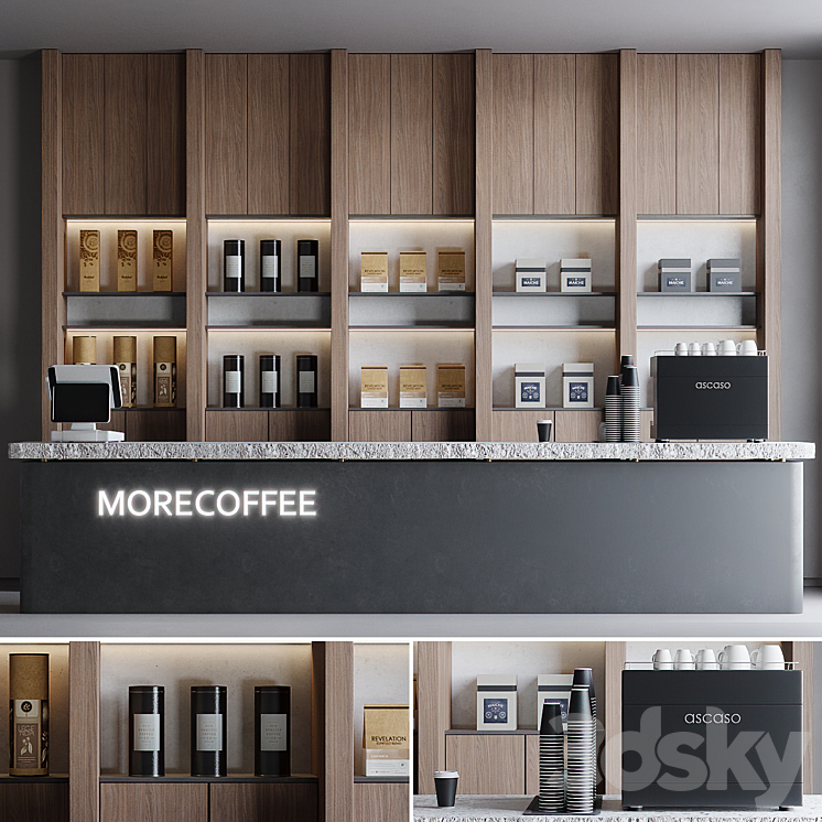 Coffeeshop 2 Morecoffee 3DS Max Model - thumbnail 1