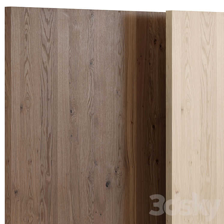 Oak_Knotty wood 3 with 3 materials 3D Model