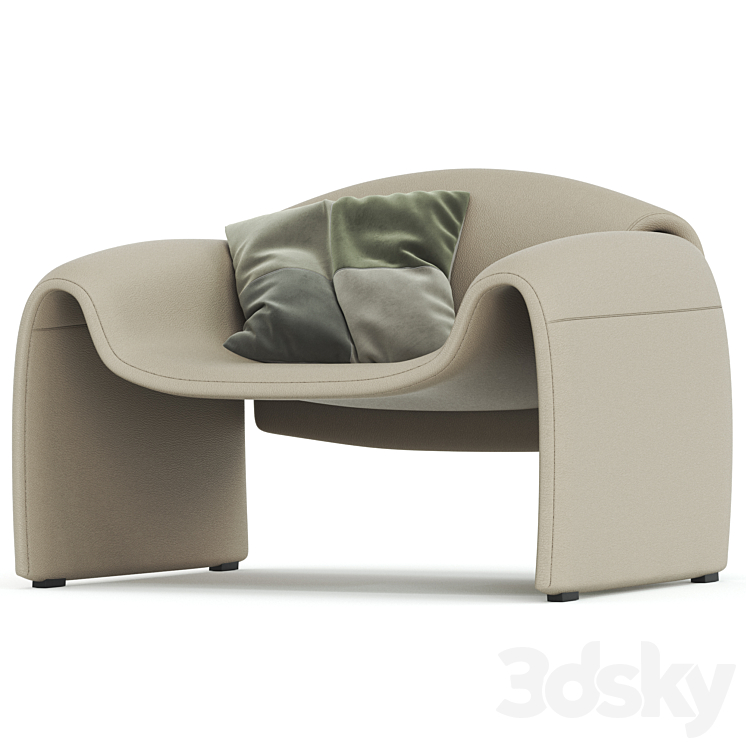 Le Club Armchair By Poliform 3D Model Free