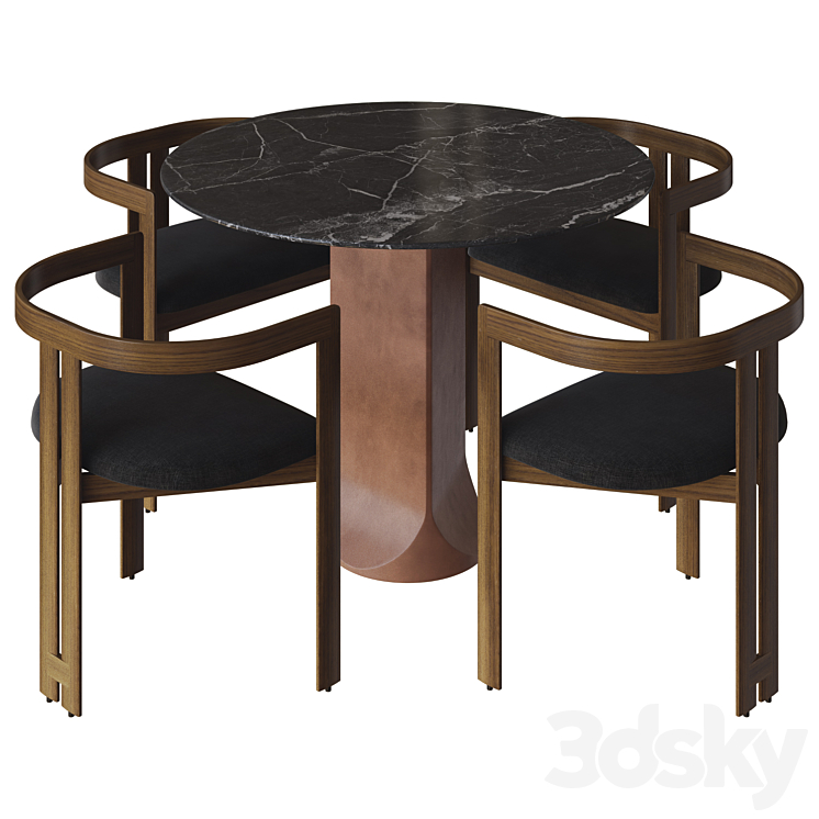 pigreco chair and togrul table by tacchini 3DS Max - thumbnail 2