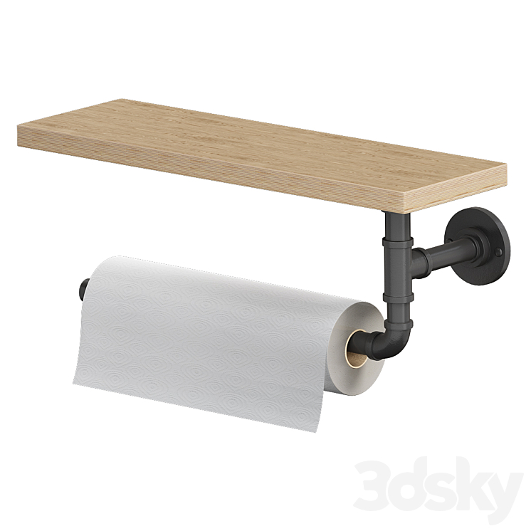 Wall Mounted Paper Towel Holder 3DS Max Model - thumbnail 1