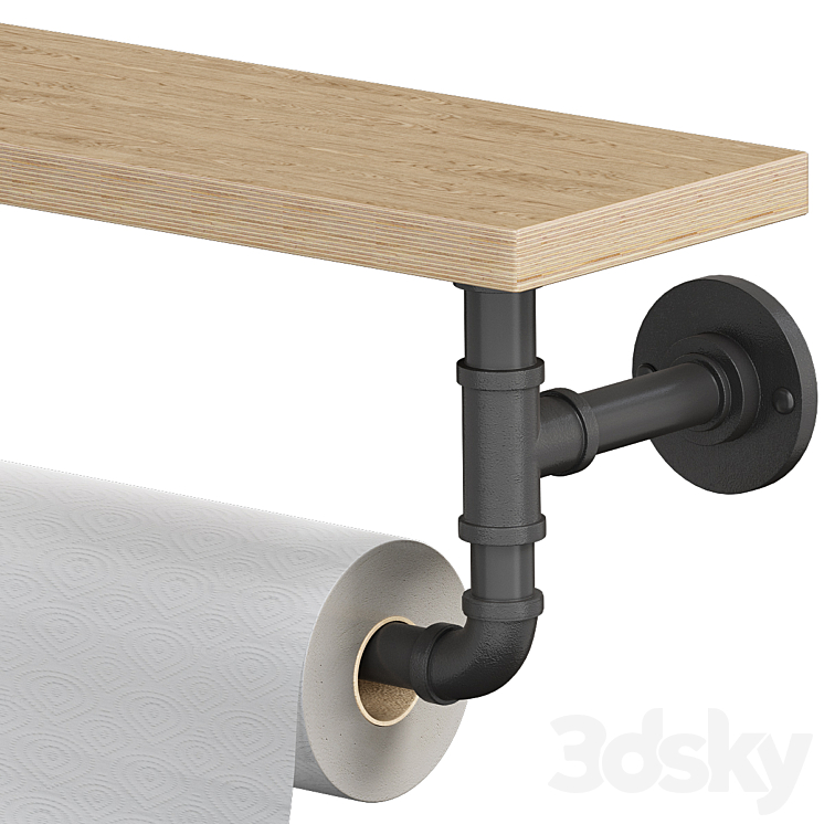Wall Mounted Paper Towel Holder 3DS Max Model - thumbnail 2