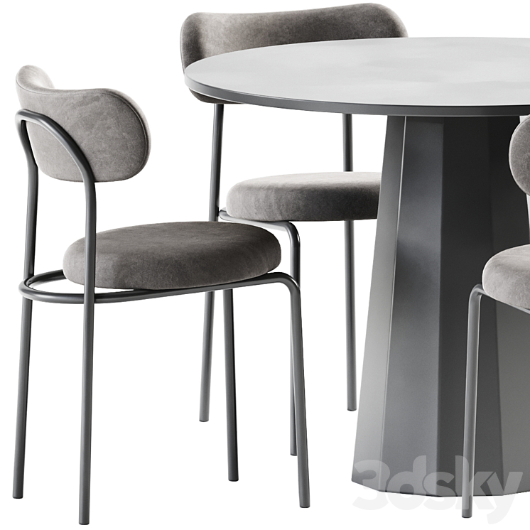 Dix Table and Loop Chair by Connubia 3D Model Free