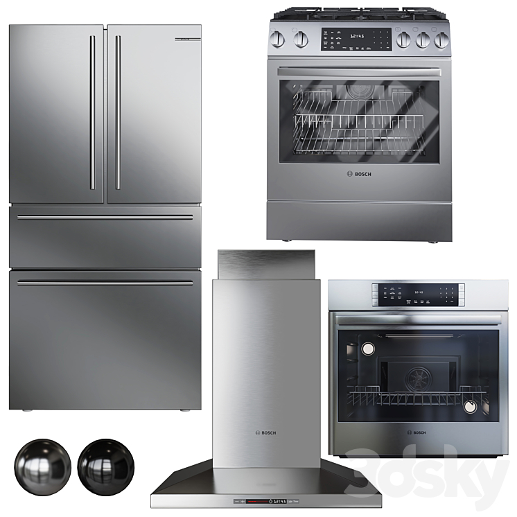 Bosch 800 series kitchen appliances 3DS Max Model - thumbnail 1
