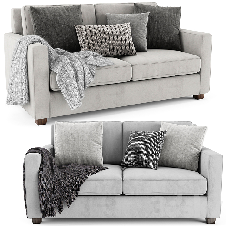 West Elm Henry 2 Seater 3DS Max Model - thumbnail 1