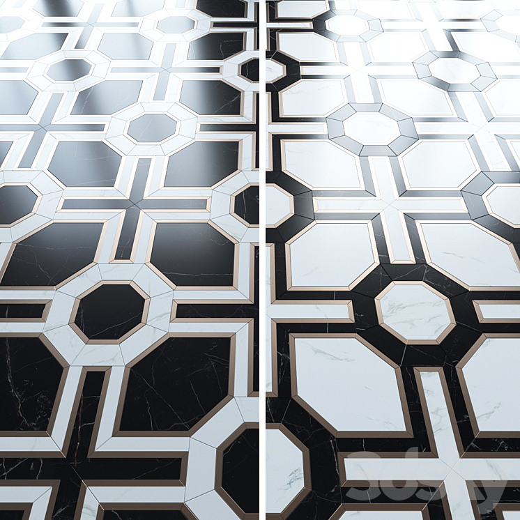 Floor mosaic from the factory Madique 3DS Max Model - thumbnail 1