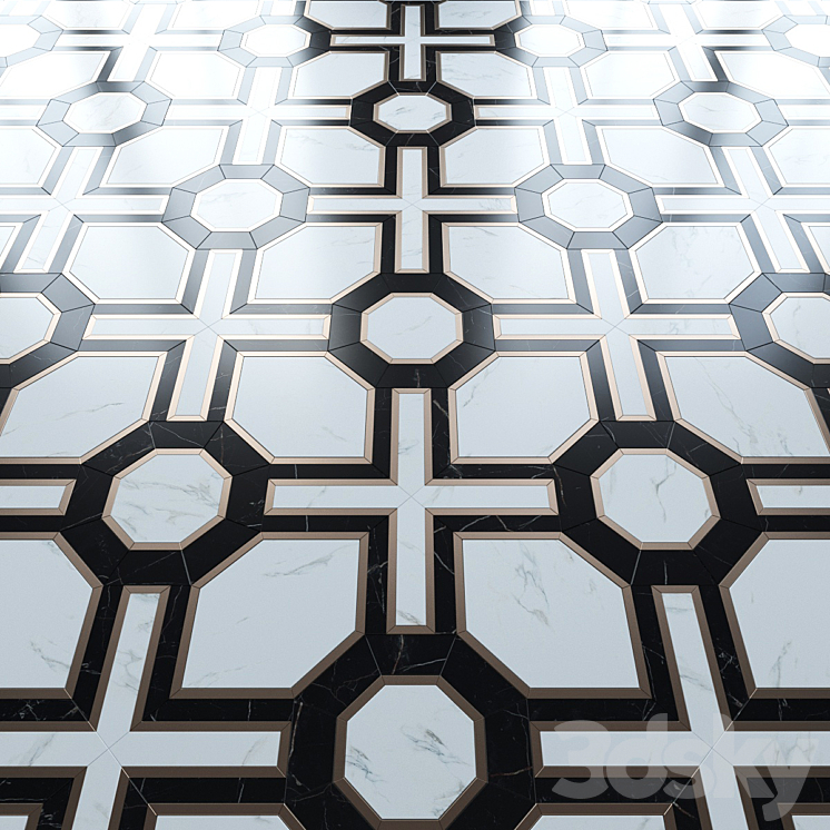 Floor mosaic from the factory Madique 3DS Max Model - thumbnail 2