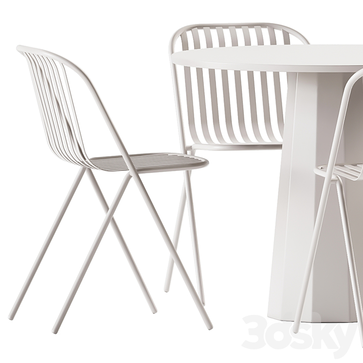 Dix Table by Connubia and Belca Chair by TUBY \/ Garden furniture 3D Model Free