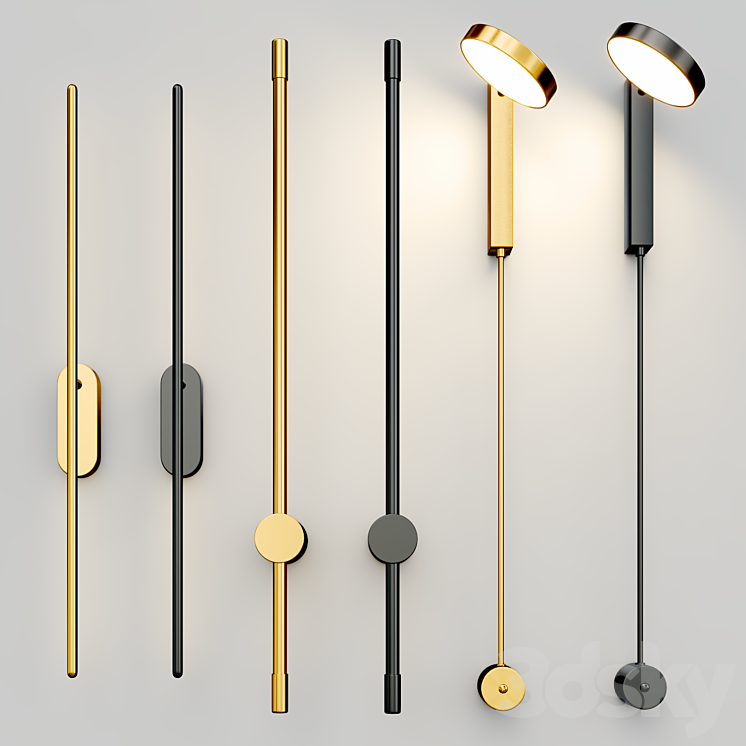 WALL LAMPS COLLECTION 3DS Max - thumbnail 1