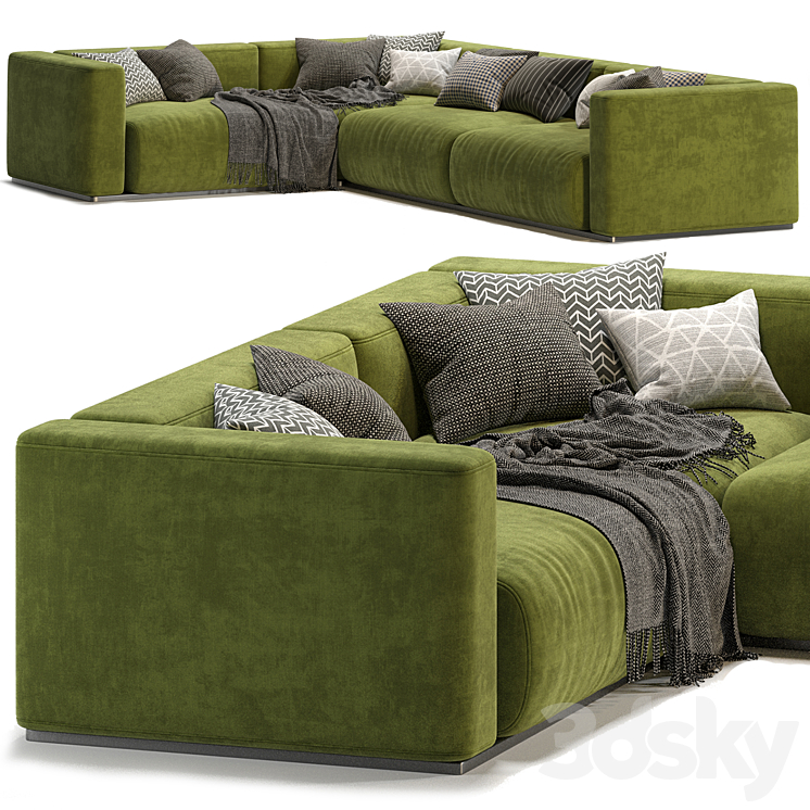 Lario Flexform sofa L Shaped 3D Model