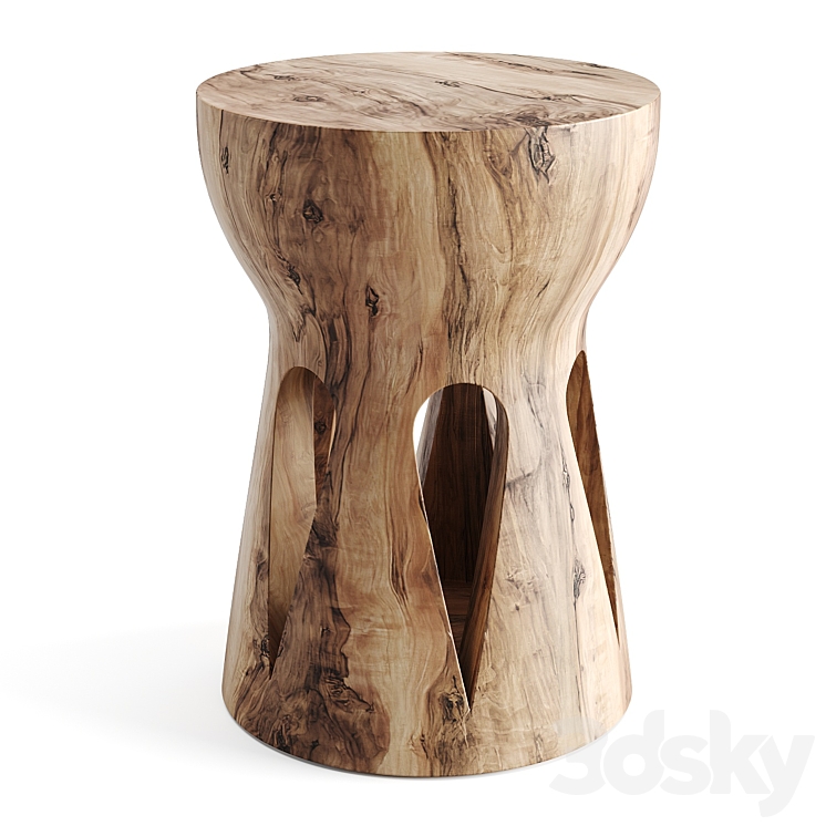 Papung Sculpted Side Table AM.PM 3DS Max Model - thumbnail 1