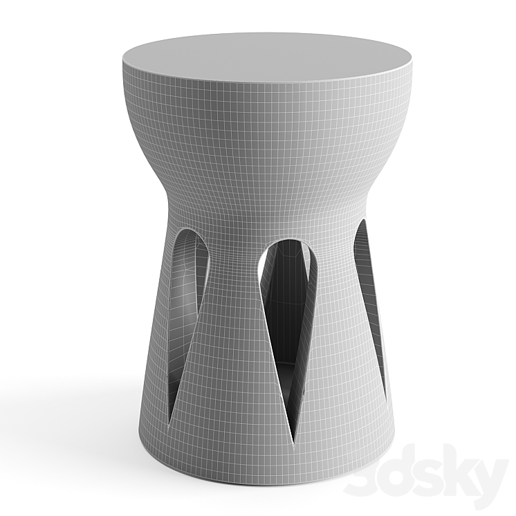 Papung Sculpted Side Table AM.PM 3DS Max Model - thumbnail 2
