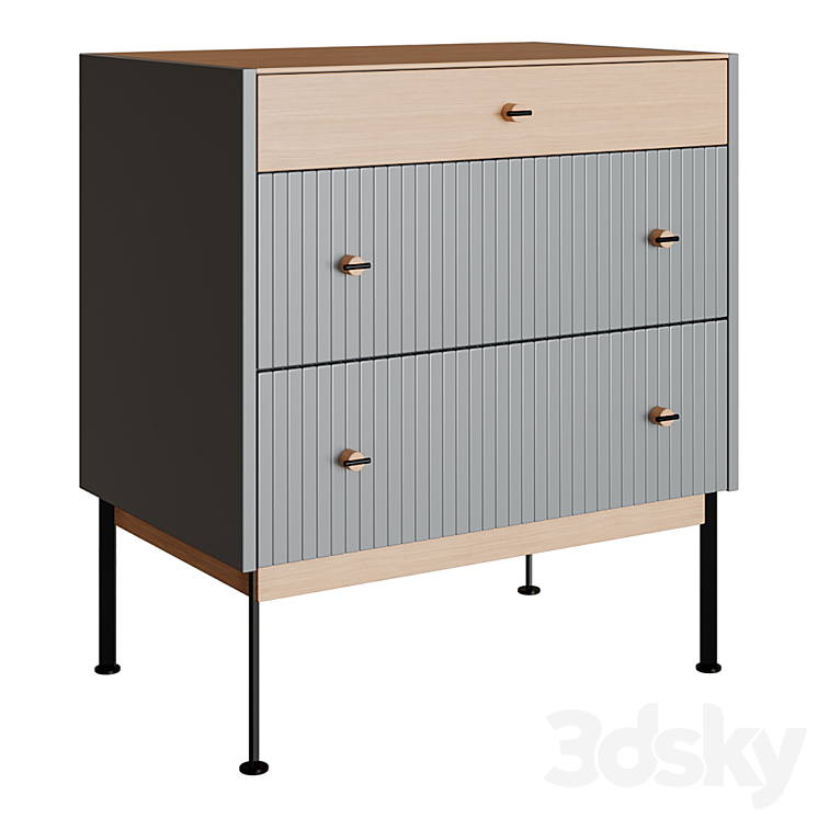 Bedside table Land 3DS Max Model - thumbnail 2