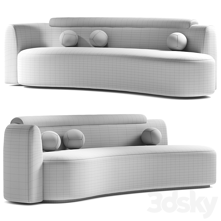 Wave sofa by Daniel Boddam 3DS Max Model - thumbnail 2