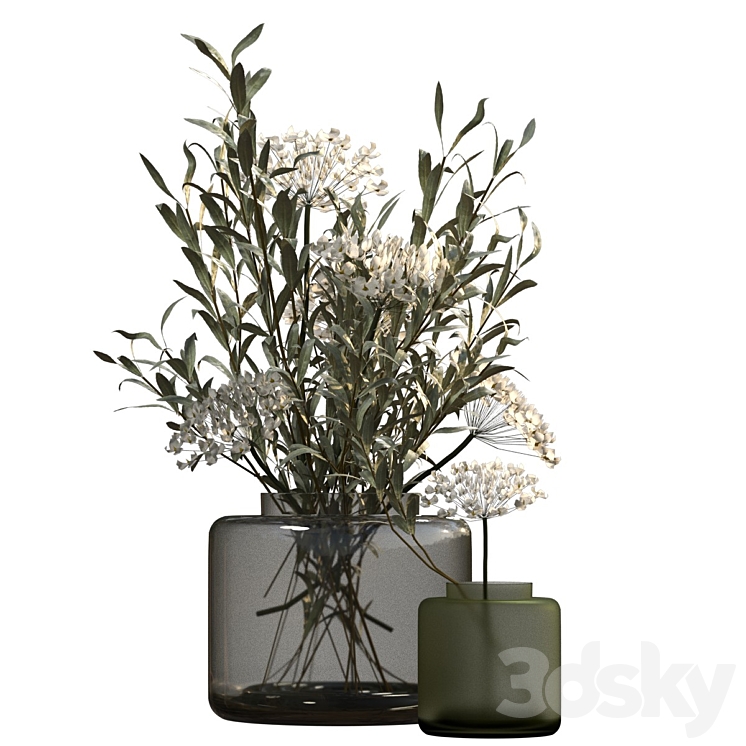 Bouquets in vases Ikea Konstfull 3DS Max Model - thumbnail 2