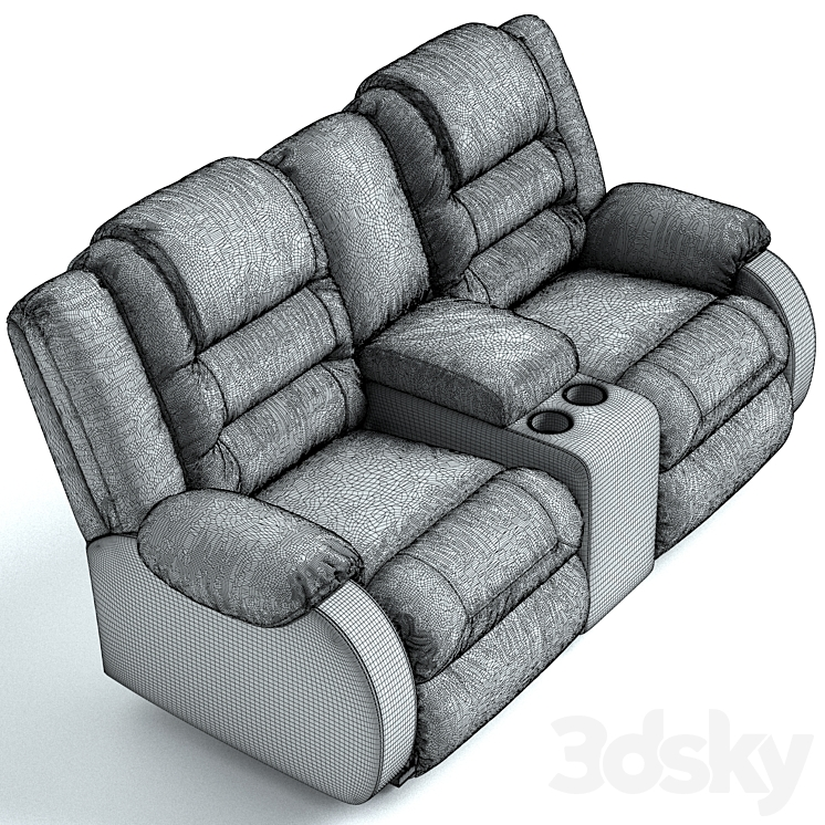 Vacherie Manual Reclining Loveseat Sofa 3D model