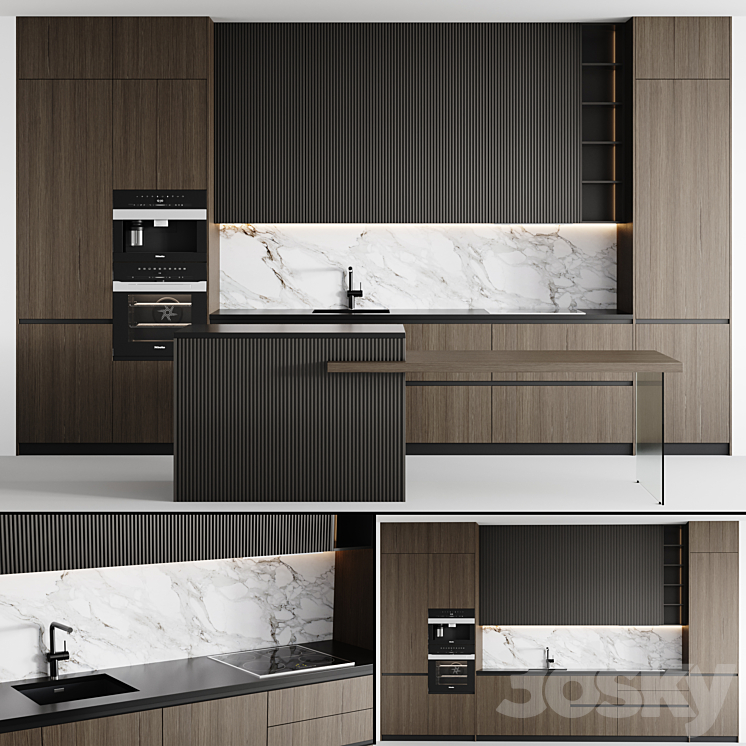 kitchen modern-007 3DS Max - thumbnail 1
