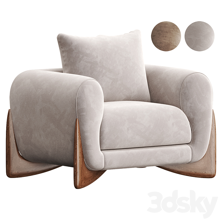 SOFTBAY Armchair By Porada 3DS Max Model - thumbnail 1