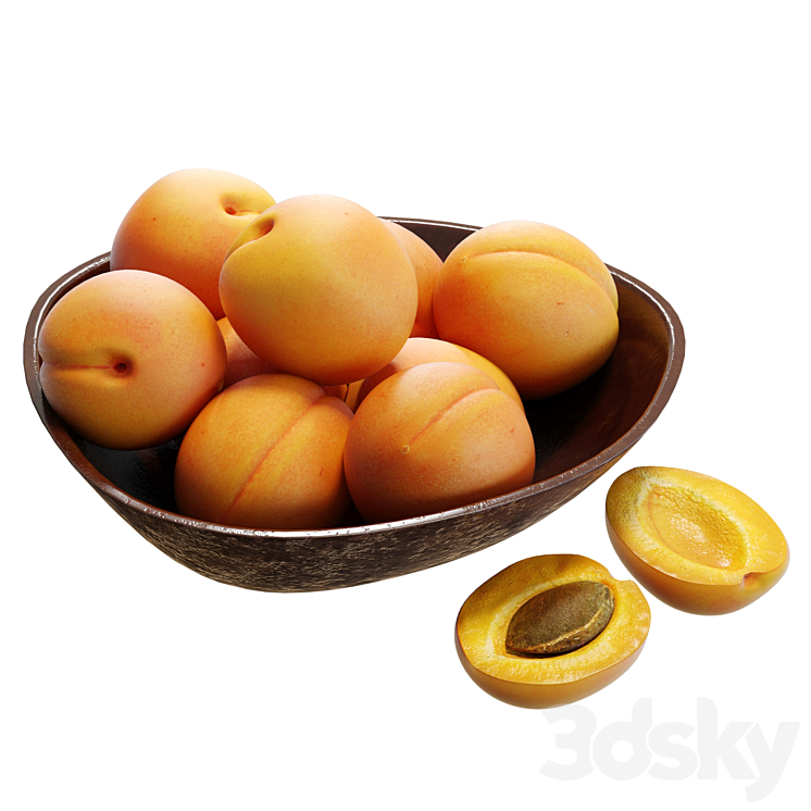 Food Set 13 / Bowl with Apricots 3D Model